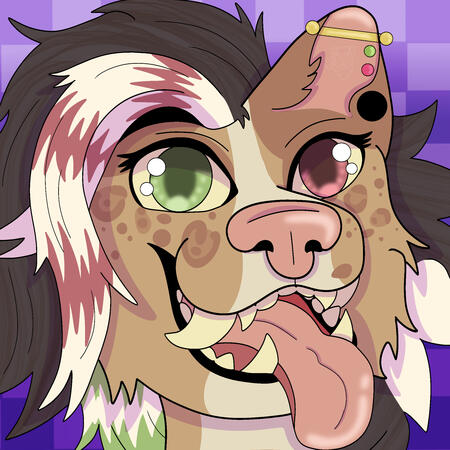 Untitled Headshot of a bat fursona holding up peace signs with both hands